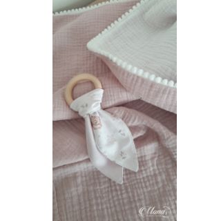 Dvoslojna gaza/muslin old rose ORGANIC