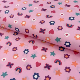 Pamučna tkanina Love pink