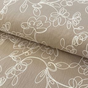 Dvostruka gaza/muslin EMBROIDERY Climbing flowers beige