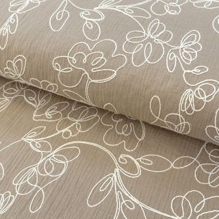 Dvostruka gaza/muslin EMBROIDERY Climbing flowers beige