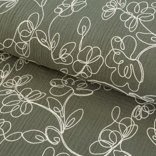 Dvostruka gaza/muslin EMBROIDERY Climbing flowers pickle