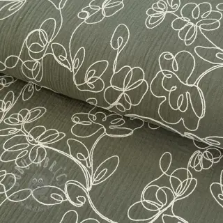 Tetra Tkanina/Muslin EMBROIDERY Climbing flowers pickle