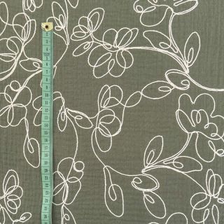 Dvostruka gaza/muslin EMBROIDERY Climbing flowers pickle