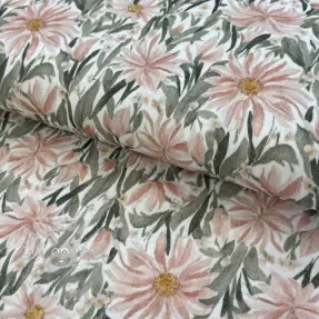 Tetra Tkanina/Muslin Bunches of flowers digital print