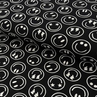 Pletivo Happy faces black digital print