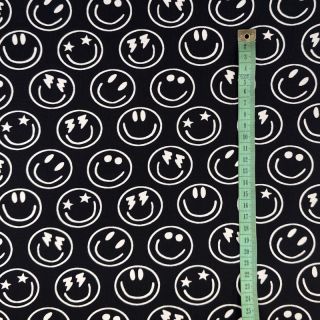 Pletivo Happy faces black digital print