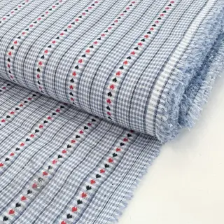 Pamuk JACQUARD Hearts light blue