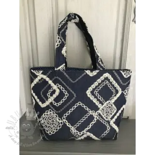 Pamuk JEANS EMBROIDERY Square dark blue