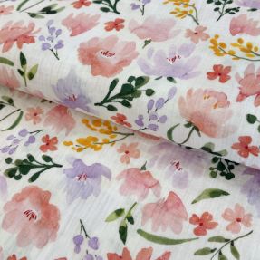 Tetra Tkanina/Muslin Big summer flowers digital print