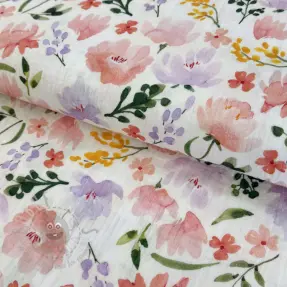Tetra Tkanina/Muslin Big summer flowers digital print