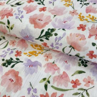 Tetra Tkanina/Muslin Big summer flowers digital print