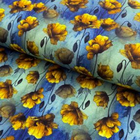 Pletivo VISKOZA It's Raining Poppy's blue digital print