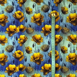 Pletivo VISKOZA It's Raining Poppy's blue digital print