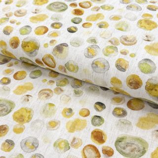 Lanena viskoza Natural Lin Livy žuta digitalni tisak