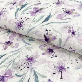 Viskoza s lanom Natural Lin Laurel purple digital print