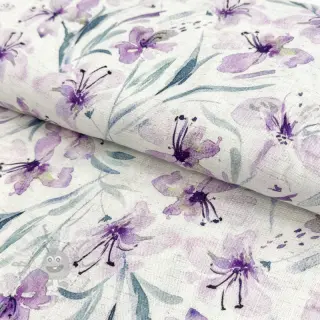 Viskoza s lanom Natural Lin Laurel purple digital print