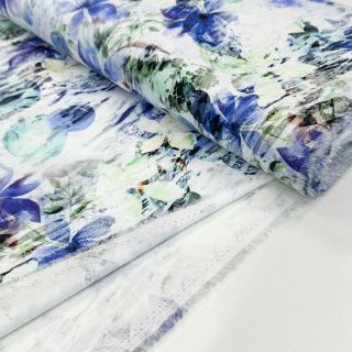 Pamučna tkanina SATIN Maui blue digital print