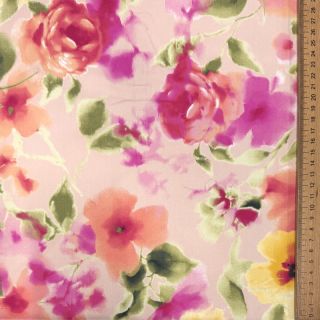 Pamučna tkanina SATIN Kauai pink digital print