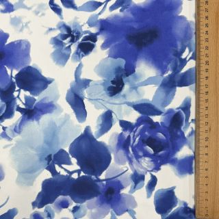 Pamučna tkanina SATIN Kauai blue digital print