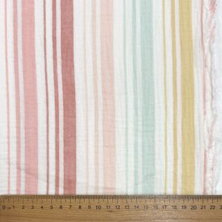 Dvostruka gaza/muslin Beach Stripe red