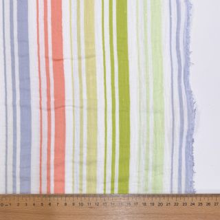 Dvostruka gaza/muslin Beach Stripe green