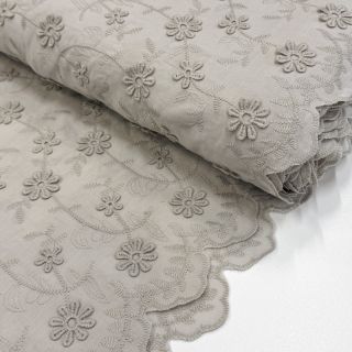 Pamučna tkanina EMBROIDERY Catchy daisy beige