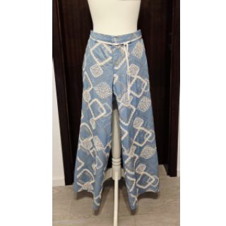 Pamučna tkanina JEANS EMBROIDERY Square light blue