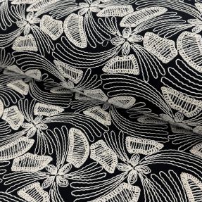 Bavlnená látka EMBROIDERY Amia black