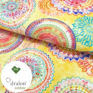 Dekorativna tkanina s teflonskom obradom MANDALA WATERCOLOUR YELLOW