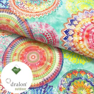 Dekorativna tkanina s teflonskom obradom MANDALA WATERCOLOUR GREEN
