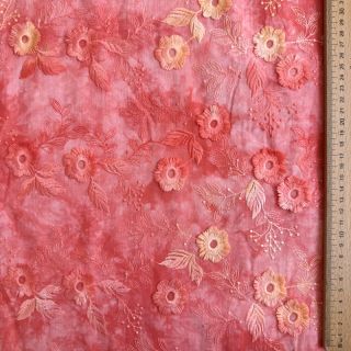 Pamučna tkanina TIE DYE EMBROIDERY Poppy design K