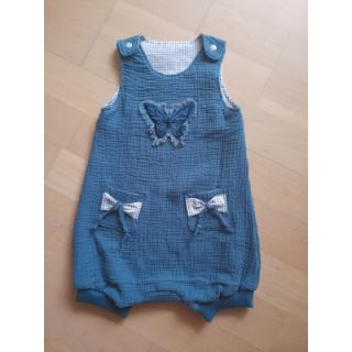 Dvoslojna gaza/muslin indigo ORGANIC