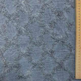 Pamučna tkanina s lanom Vintage Fringe Diamonds blue