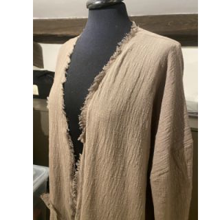 Pamučna tkanina s lanom Vintage Fringe Stripe naturals