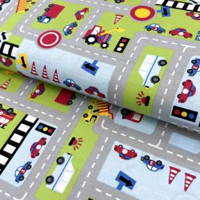 Pamučna tkanina Cars on the road design A