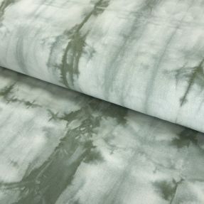 Pamučna tkanina HAND TIE DYE tamno stara zelena