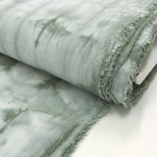 Pamučna tkanina HAND TIE DYE tamno stara zelena