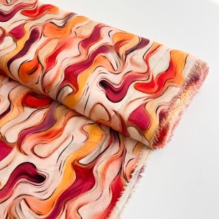 Viskóza RAYON POPLIN Wavy design C digital print