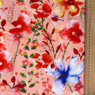 Úplet VISCOSE LYCRA HEAVY Summer flowers design C digital print