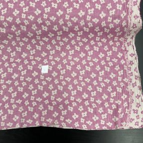 Dvostruka gaze ili museling JACQUARD Flowers cerise, 2. razred