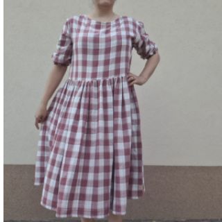 Dvoslojna gaza/muslin Double sided CHECKS MINI rosewood