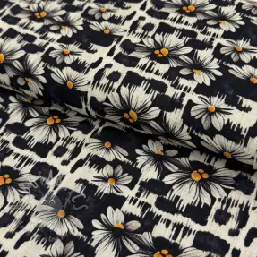 Viskoza s lanom Daisy design A digital print