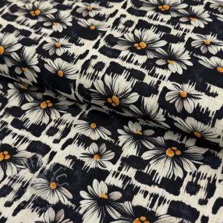 Viskoza s lanom Daisy design A digital print