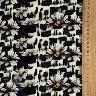 Viskoza s lanom Daisy design A digital print