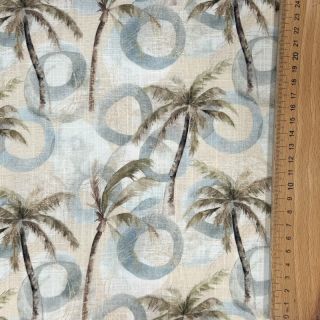 Viskóza s ľanom Palm tree digital print