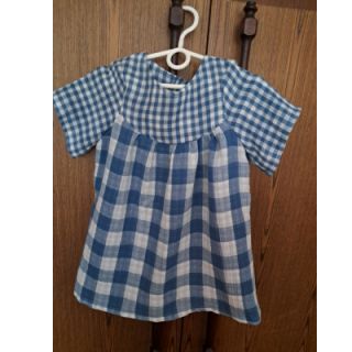 Dvostruka gaza/muslin Double sided CHECKS MINI indigo