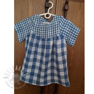 Tetra Tkanina/Muslin Double sided CHECKS MINI indigo