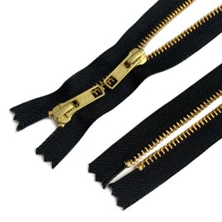 Metalni zatvarač Dva klizača 72 cm black/gold