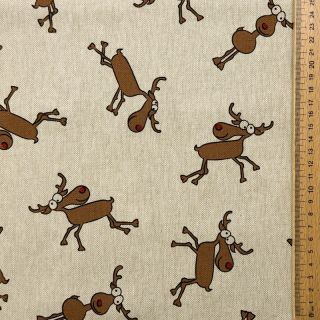 Dekorativna tkanina Linenlook premium Moose Funny Comic