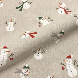 Dekorativna tkanina Linenlook premium Xmas Happy Snowman